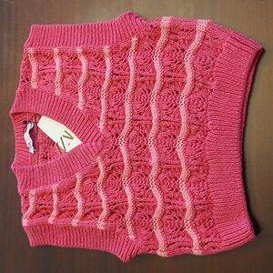 Zara V-Neck Pink Sweater Vest NWT